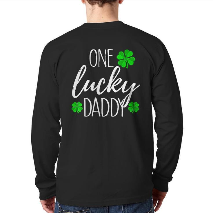 One Lucky Dad Matching St Patricks Day Back Print Long Sleeve T-shirt