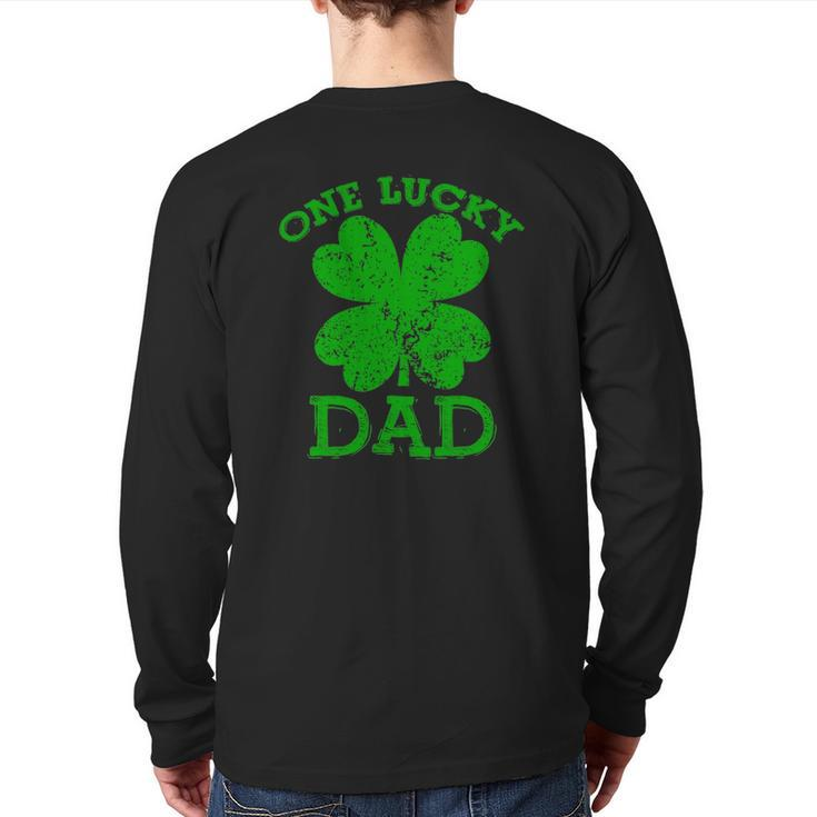 One Lucky Dad Vintage St Patricks Day Men Back Print Long Sleeve T-shirt