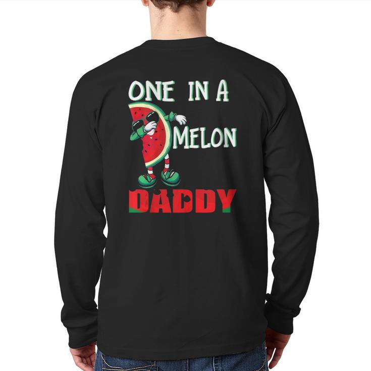 One In A Melon Daddy Dabbing Watermelon Back Print Long Sleeve T-shirt