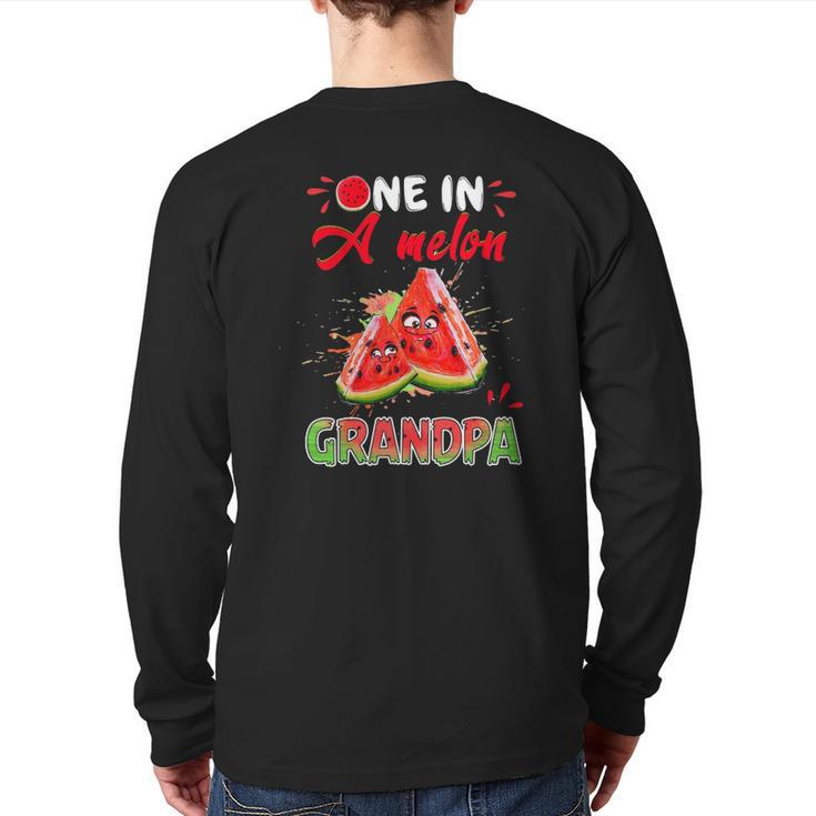 One In A Melon Grandpa Family Matching Tee Watermelon Back Print Long Sleeve T-shirt