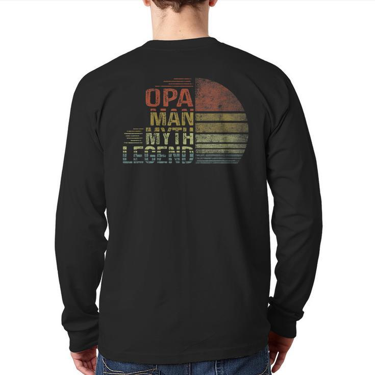 Opa Man Myth Legend Vintage Men Retro Classic Grandpa  Back Print Long Sleeve T-shirt