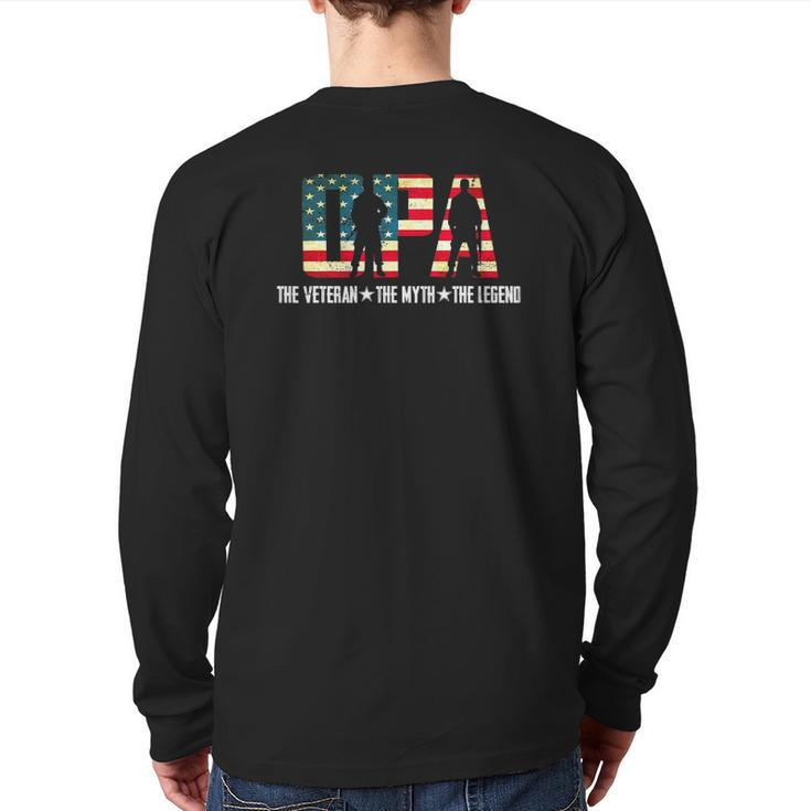 Opa The Veteran The Myth The Legend For Dad Fathers Day Back Print Long Sleeve T-shirt
