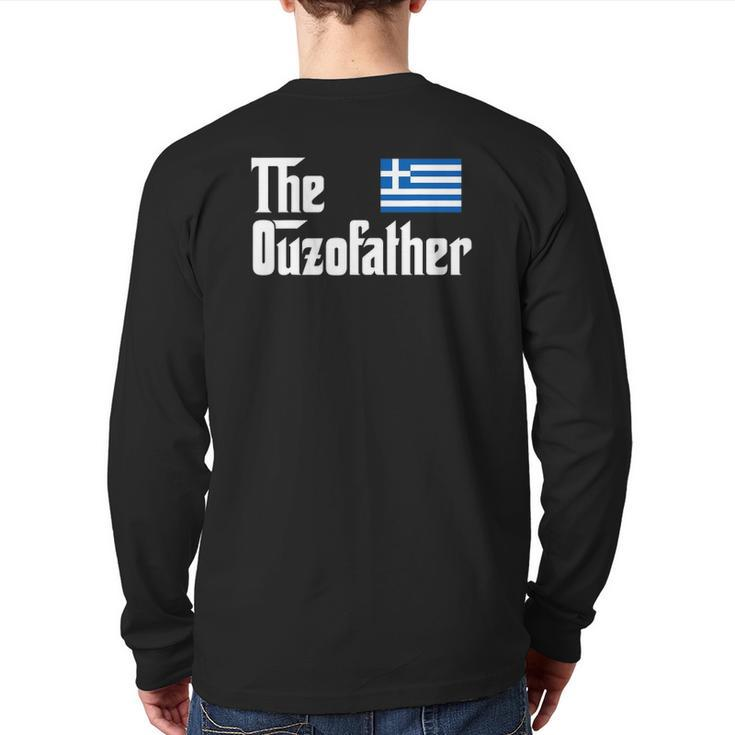 The Ouzo Father Greek Flag Back Print Long Sleeve T-shirt