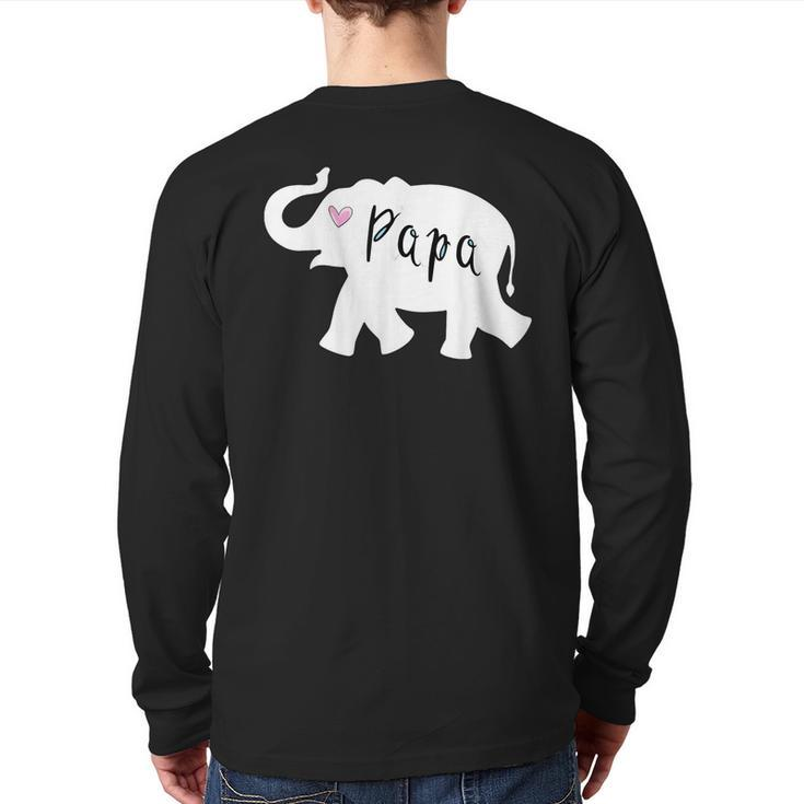Papa Africa Elephant Father Matching For Dad Back Print Long Sleeve T-shirt