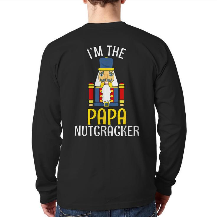 Papa Nutcracker Costume Matching Family Pjs Christmas Back Print Long Sleeve T-shirt