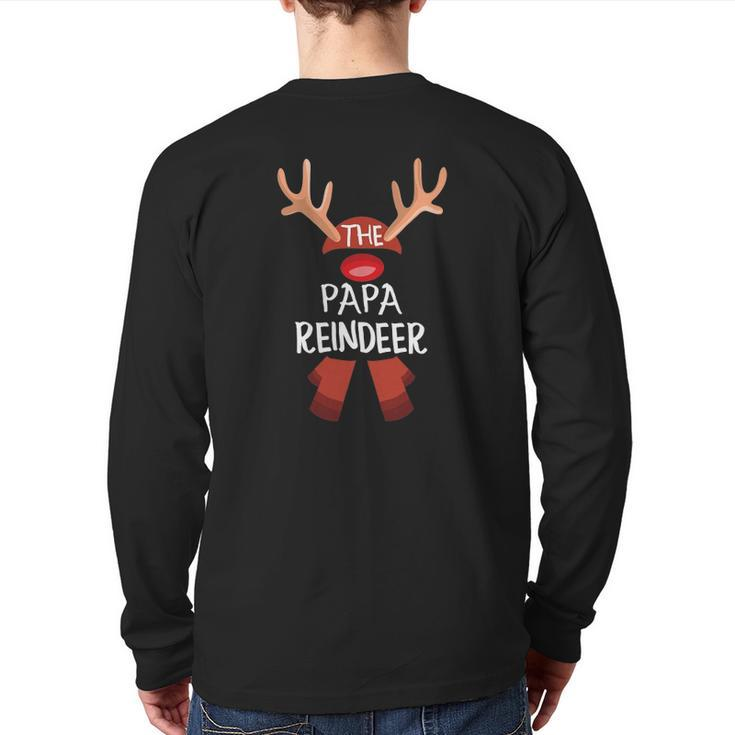 The Papa Reindeer Family Matching Group Christmas Back Print Long Sleeve T-shirt