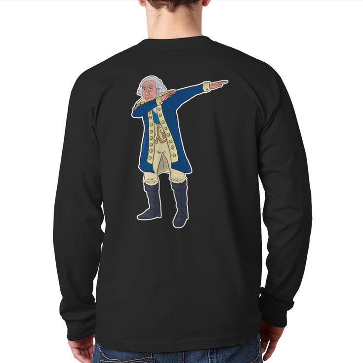 Patriotic 1St Dabbing President General George Washington Back Print Long Sleeve T-shirt