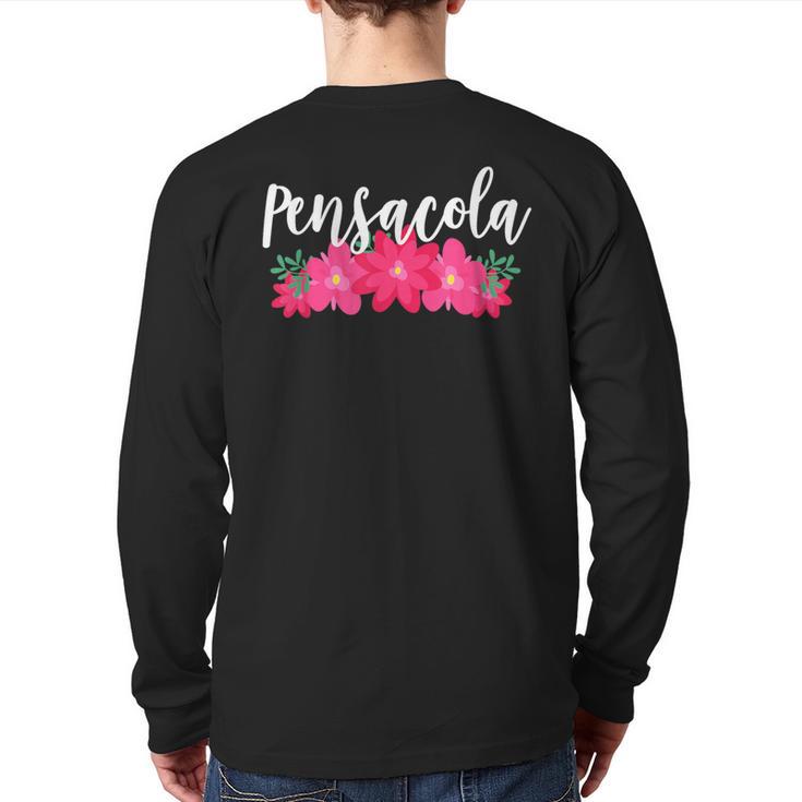 Pensacola Florida Tropical Vacation Back Print Long Sleeve T-shirt