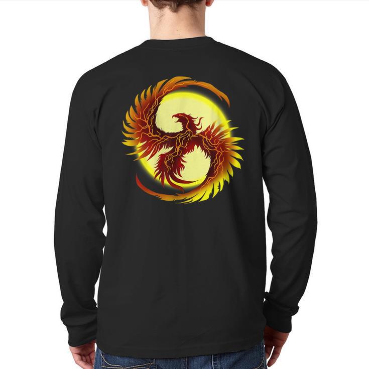 Phoenix Legendary Fire Bird Mythical Animal Phoenix Back Print Long Sleeve T-shirt