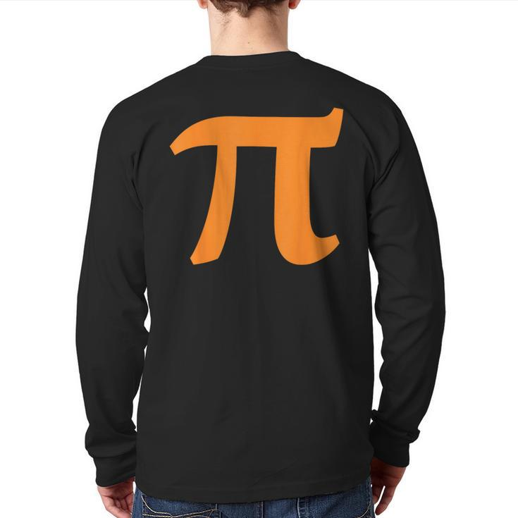 Pi Symbol For Pi Day 314 Orange Symbol Back Print Long Sleeve T-shirt