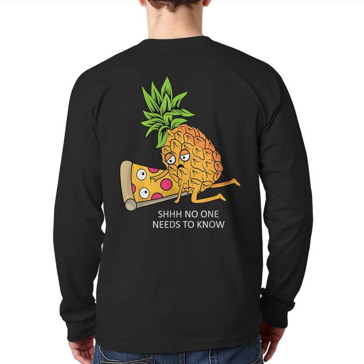 Pineapple Belongs On Pizza Lover Food Pun Back Print Long Sleeve T-shirt