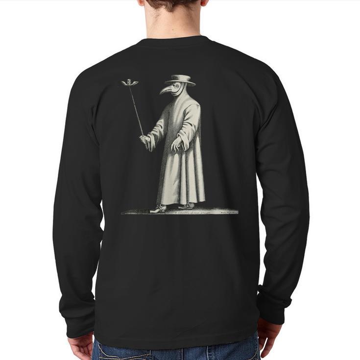 Plague Doctor Medieval Steampunk Vintage Horror Back Print Long Sleeve T-shirt