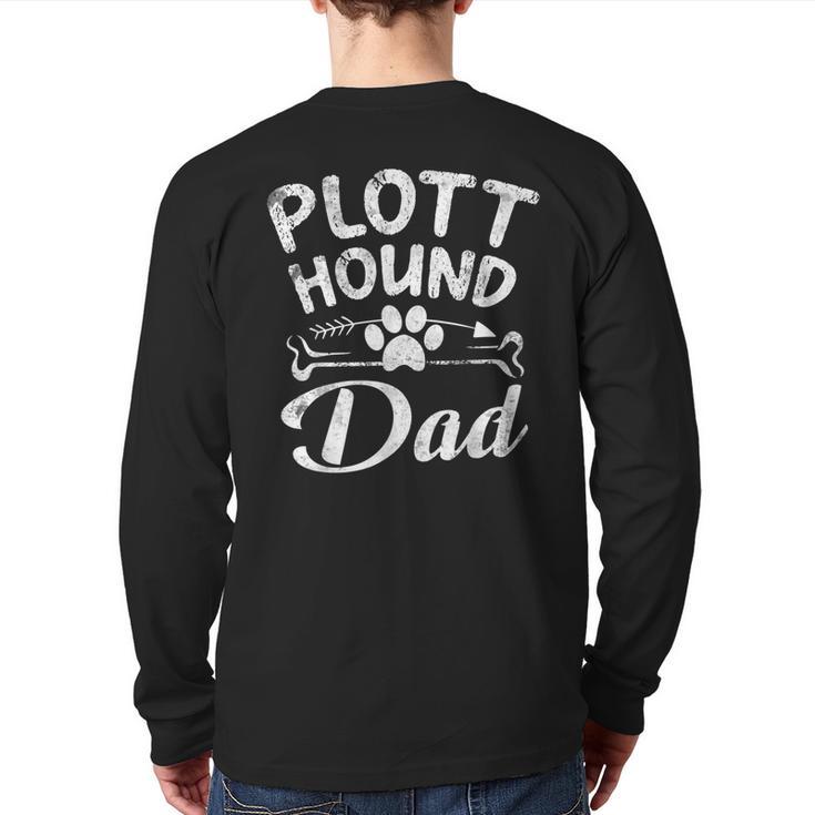 Plott Hound Dad Dog Owner Pet Lover Daddy Cool Father Back Print Long Sleeve T-shirt