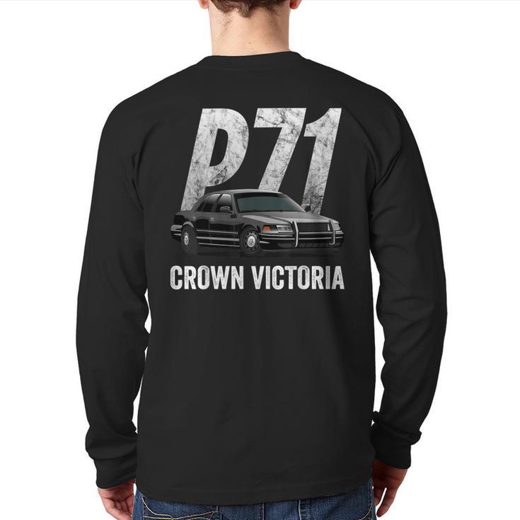 Police Car Crown Victoria Interceptor P71 Back Print Long Sleeve T-shirt