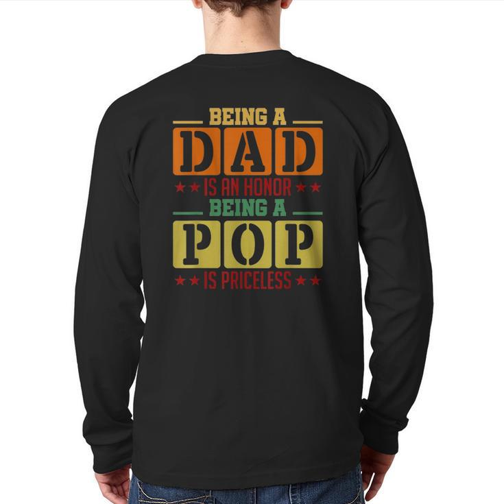 Being A Pop Is Priceless Grandpa Back Print Long Sleeve T-shirt