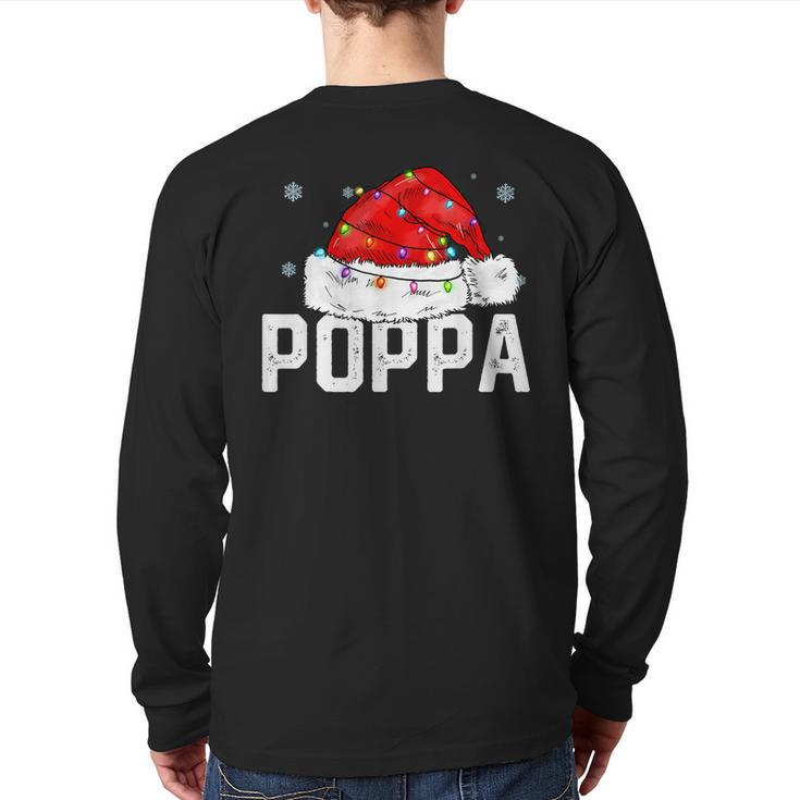Poppa Claus Xmas Family Matching Grandpa Christmas Back Print Long Sleeve T-shirt