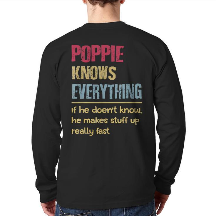 Poppie Know Everything Grandpa Back Print Long Sleeve T-shirt