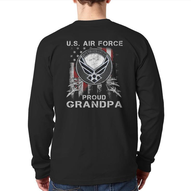 Pride Us Army I'm A Proud Air Force Grandpa Back Print Long Sleeve T-shirt