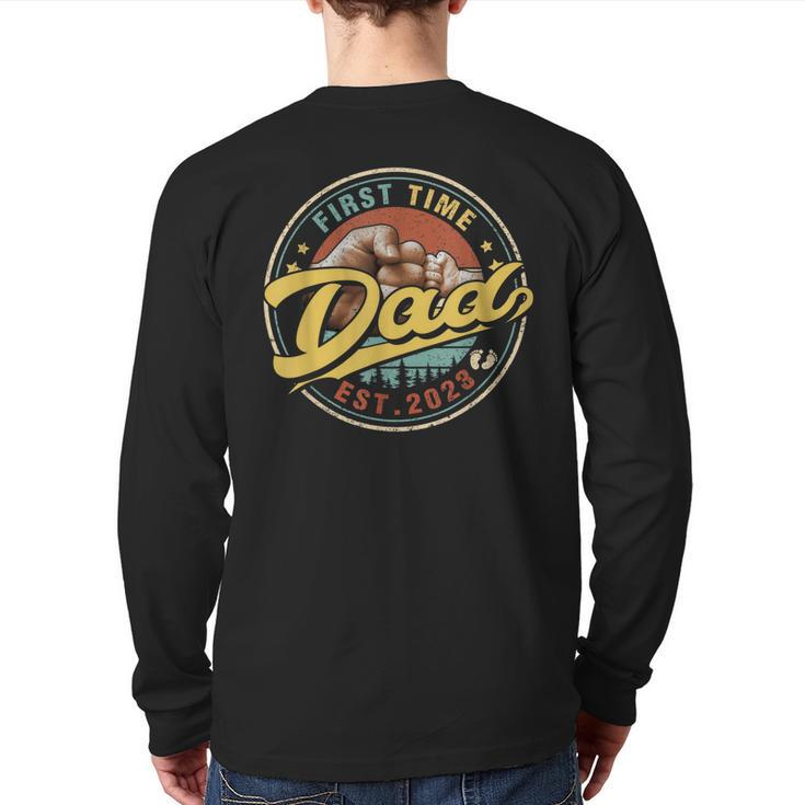 Promoted To Dad 2023 For New Dad First Time Back Print Long Sleeve T-shirt