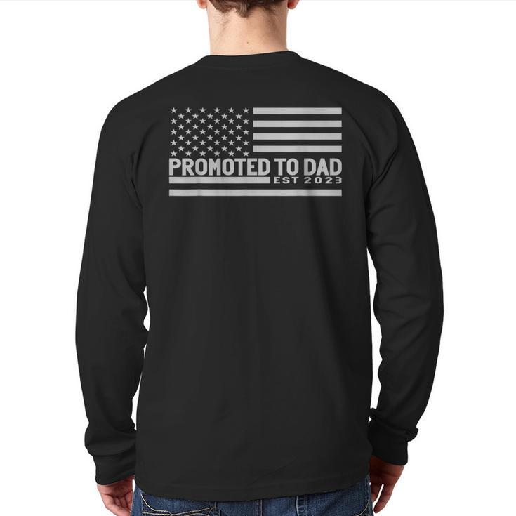 Promoted To Dad 2023 Pregnancy Announcements Back Print Long Sleeve T-shirt