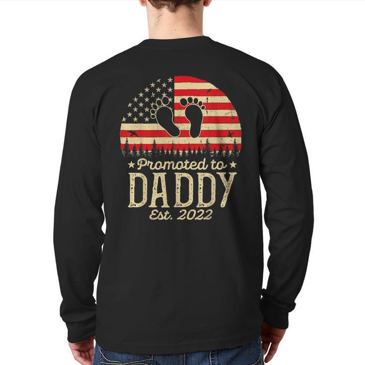 Promoted To Daddy 2022 First Time Fathers Day New Dad  Back Print Long Sleeve T-shirt