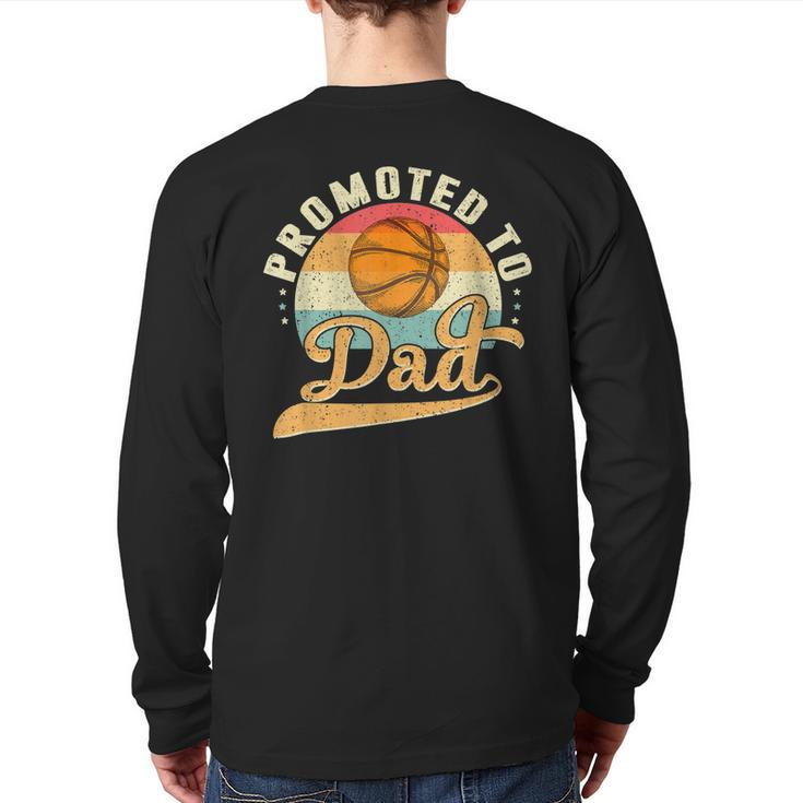 Promoted To Daddy Expecting Soon To Be Dad Father Basketball Back Print Long Sleeve T-shirt