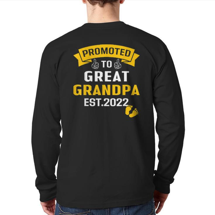 Promoted To Great Grandpa Est 2022 Pregnancy Announcement Back Print Long Sleeve T-shirt