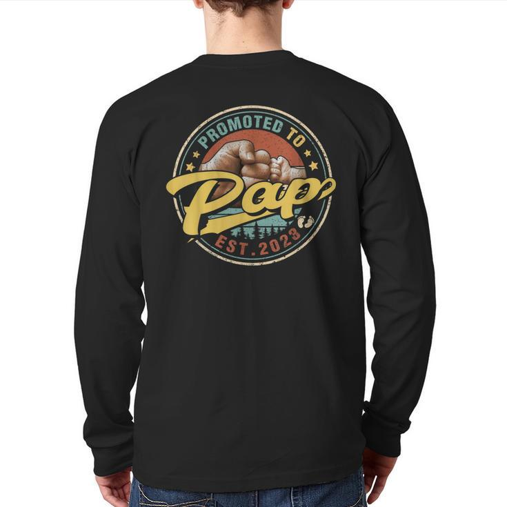 Promoted To Pap 2023 For New Dad First Time Back Print Long Sleeve T-shirt