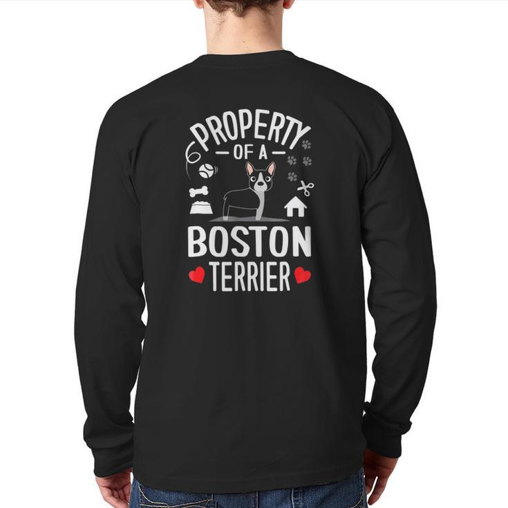 Property Of A Boston Terrier Back Print Long Sleeve T-shirt