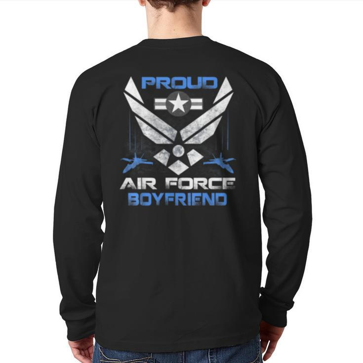 Proud Air Force Boyfriend Veteran Pride  Back Print Long Sleeve T-shirt