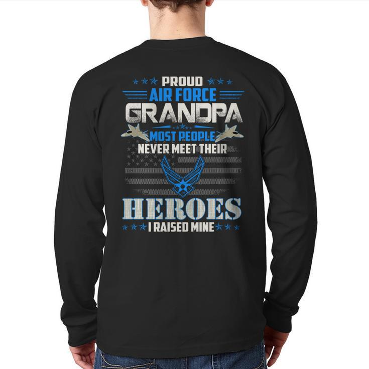 Proud Air Force Grandpa Usair Force Veteran's Day  Back Print Long Sleeve T-shirt