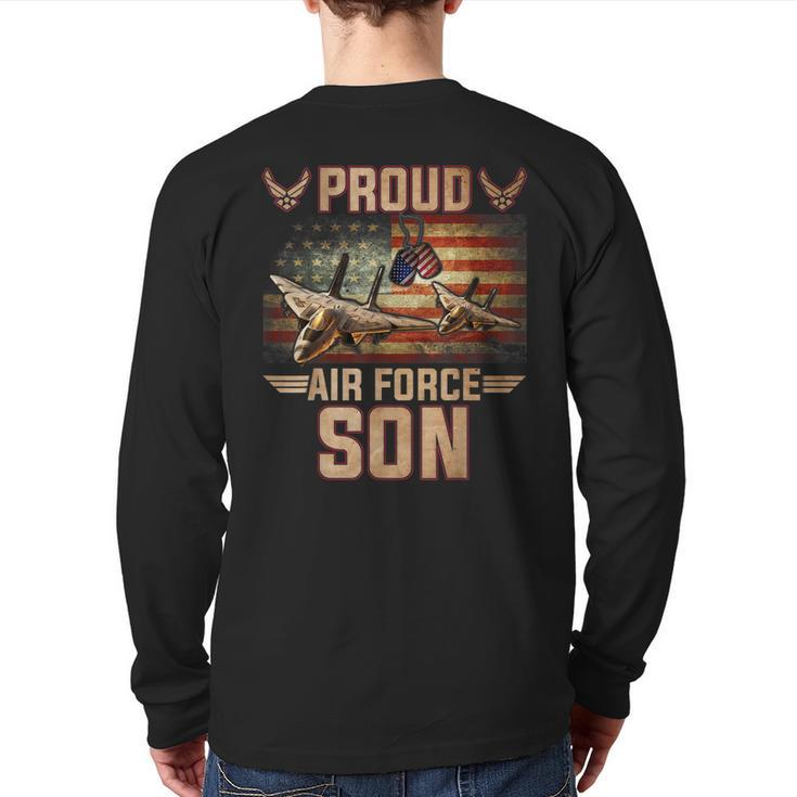 Proud Air Force Son Veteran Pride  Back Print Long Sleeve T-shirt