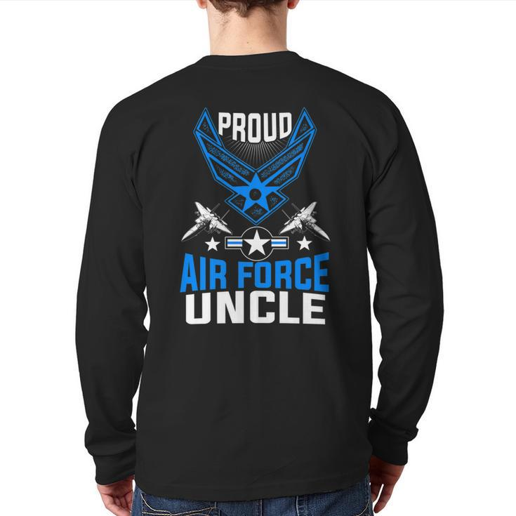 Proud Air Force Uncle Veteran Pride Back Print Long Sleeve T-shirt