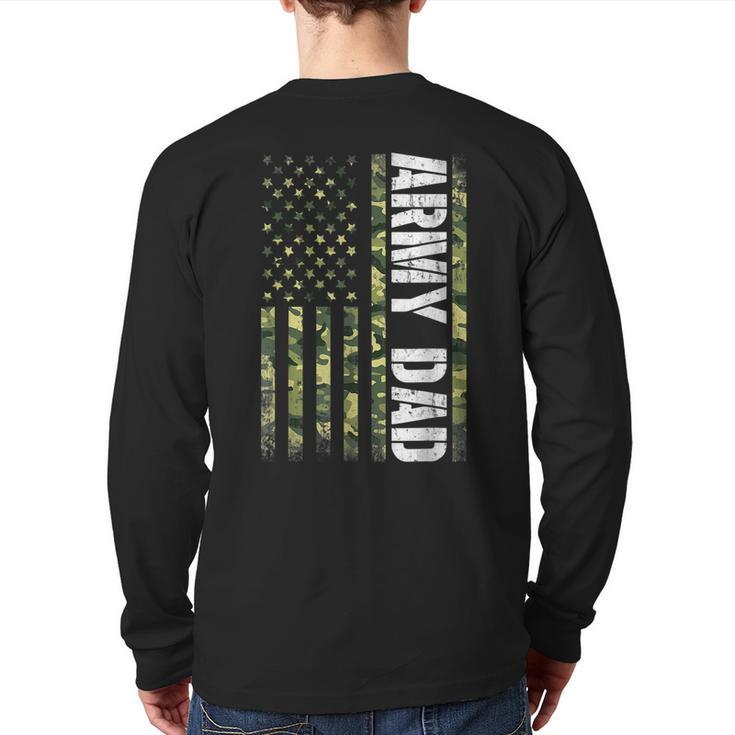 Proud Army Dad United States Usa Flag For Father's Day Back Print Long Sleeve T-shirt