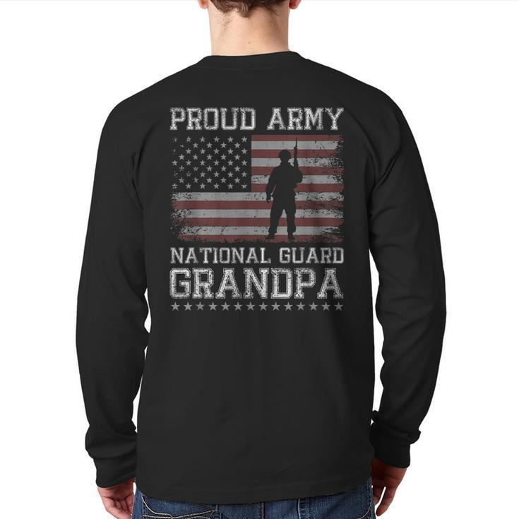 Proud Army National Guard Grandpa Us Military  Back Print Long Sleeve T-shirt