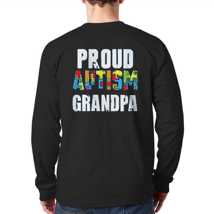 Proud Autism Dad Back Print Long Sleeve T-shirt