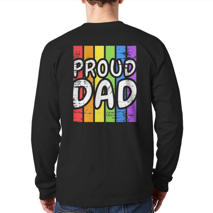 Proud Dad Lgb Dad Graphic Tees Pride Month Back Print Long Sleeve T-shirt