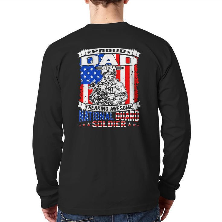 Proud Dad Of A National Guard Soldier Military Father  Back Print Long Sleeve T-shirt