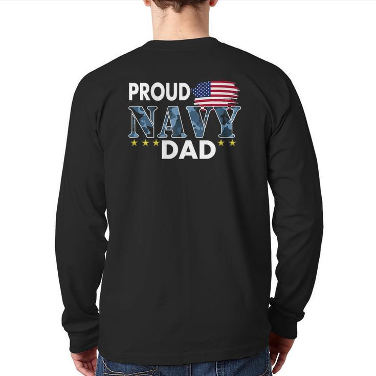 Proud Dad Of A Navy Sailor Back Print Long Sleeve T-shirt
