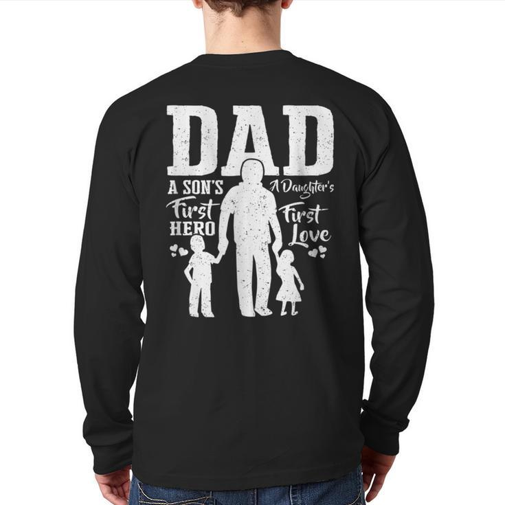 Proud Dad Of Twins S Best Fathers Day From Son Back Print Long Sleeve T-shirt