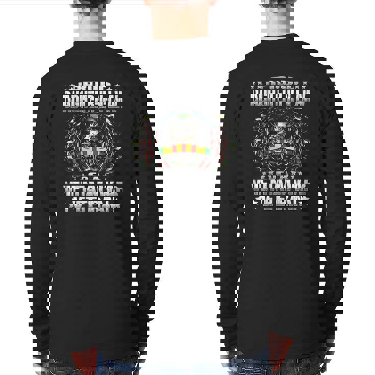 Proud Daughter In Law Of A Vietnam War Veteran Vet's Family Back Print Long Sleeve T-shirt