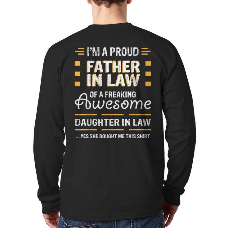 Proud Father In Law From An Awesome Daughter In Law Back Print Long Sleeve T-shirt