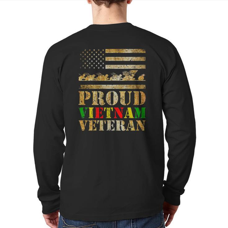 Proud Vietnam Veteran Day For Dad From Son Daughter Back Print Long Sleeve T-shirt