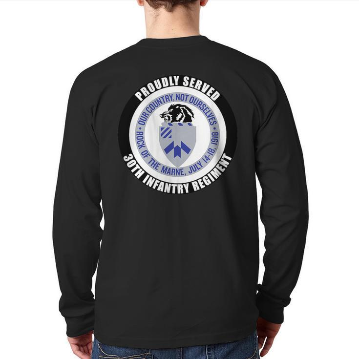 Proudly Served 30Th Infantry Regiment Army Veteran Military Back Print Long Sleeve T-shirt