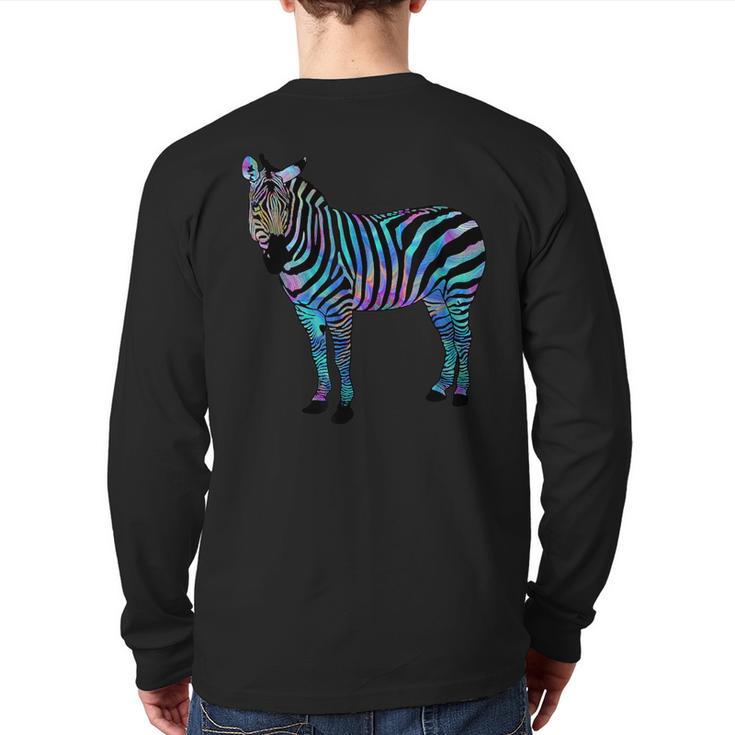 Psychedelic Zebra Trippy Zebra Animal Back Print Long Sleeve T-shirt