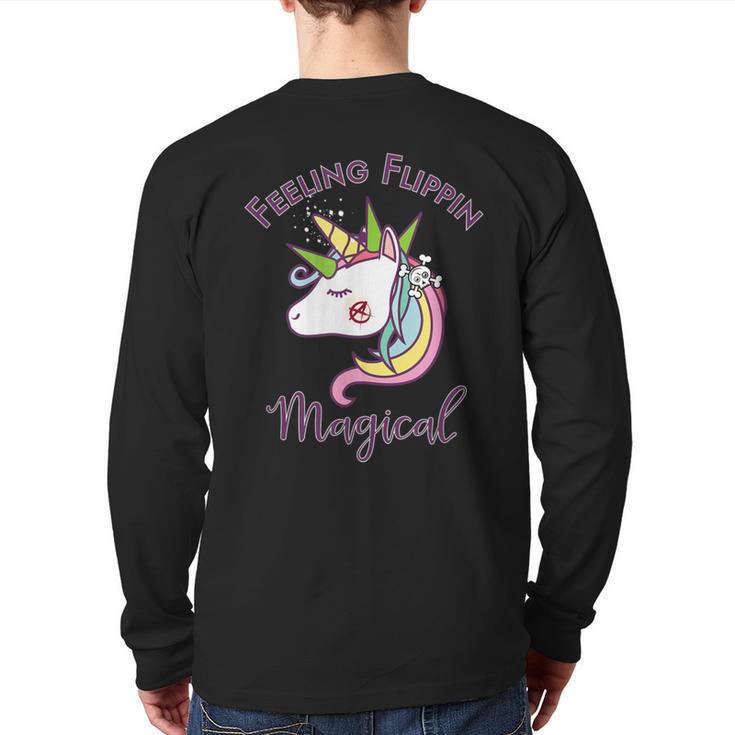 Punk Rock Anarchy Unicorn Back Print Long Sleeve T-shirt