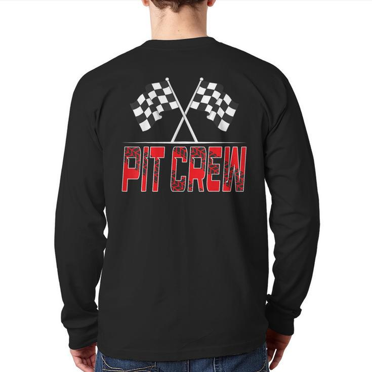 Race Car Birthday Party Racing Family Pit Crew Parties Back Print Long Sleeve T-shirt