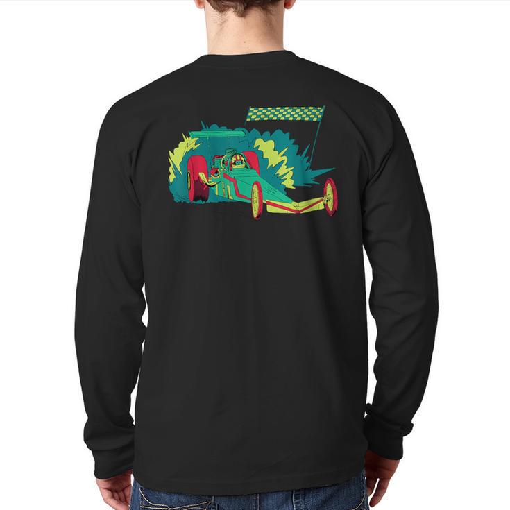 Racing Car Motorsport Drag Race Back Print Long Sleeve T-shirt