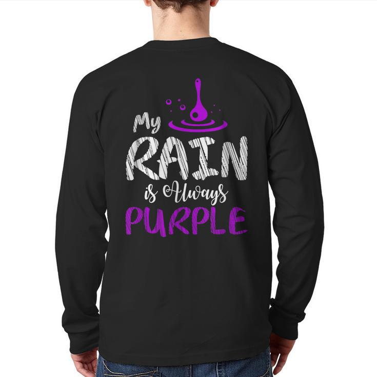 My Rain Is Always Purple T Back Print Long Sleeve T-shirt