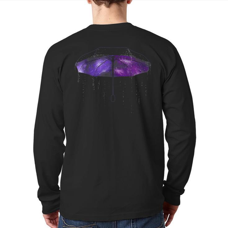 Rain Purple Umbrella Violet Favorite Color Back Print Long Sleeve T-shirt